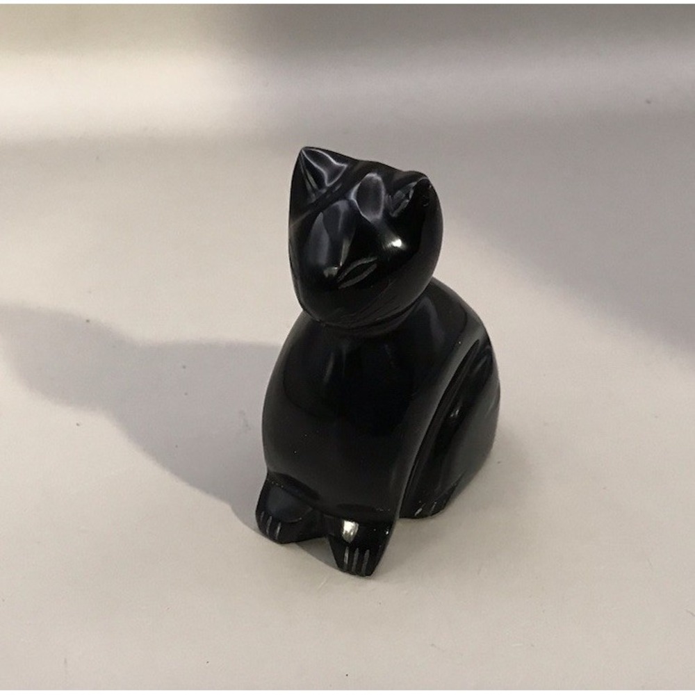 Black Onyx/marble? Stone‎ Kitty Cat